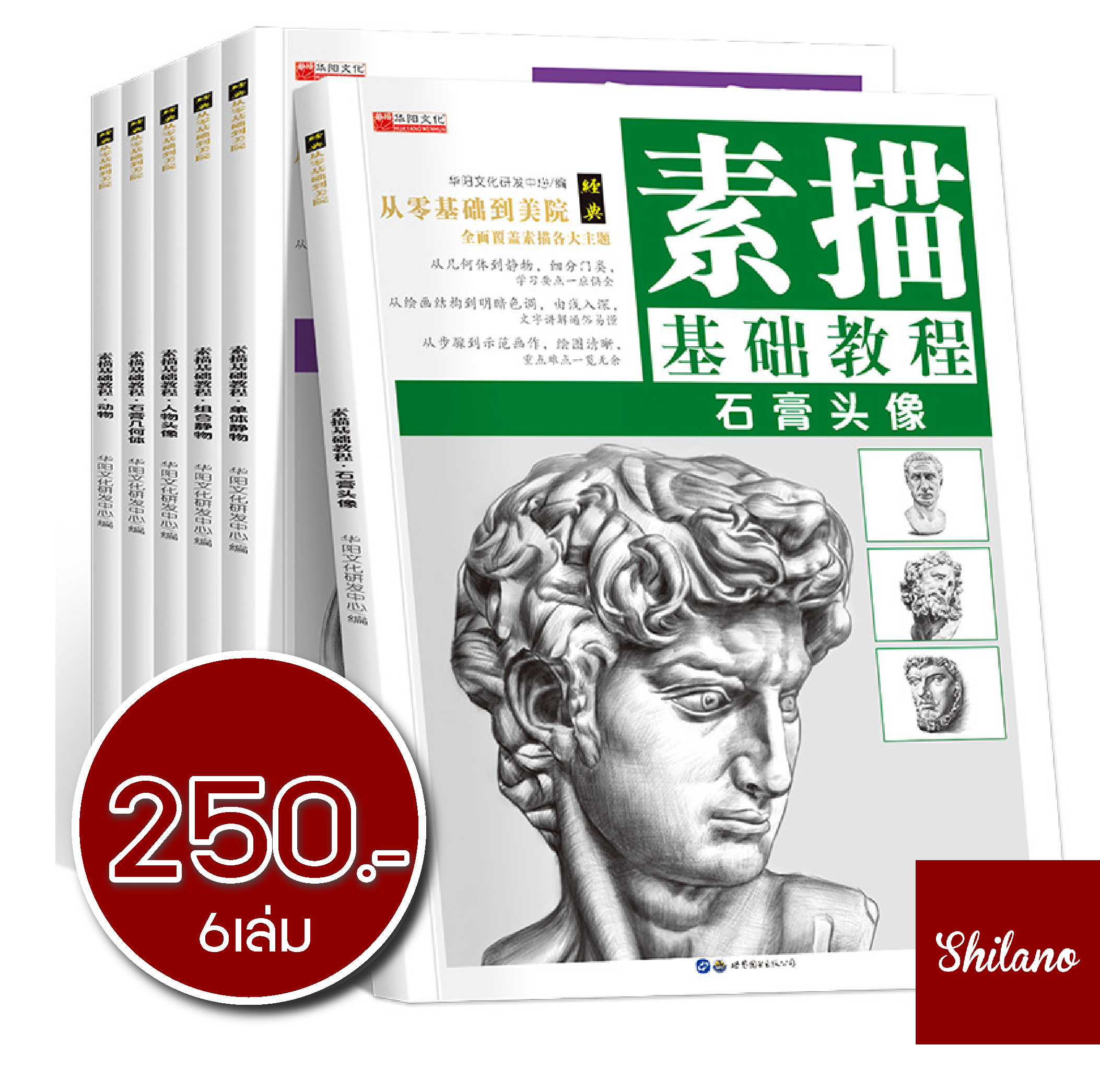 หนังสือวาดรูป Drawing ฉบับจีน 1ชุดมี6เล่ม