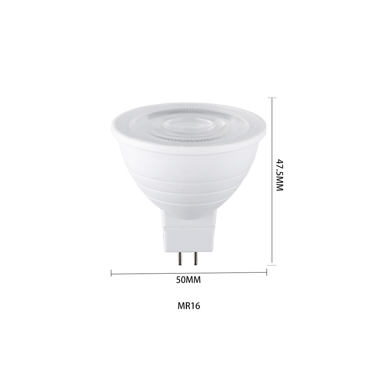 หลอด LED MR16 GU5.3 7W, 220V, 3000-6500K, CRI80, 36D IP20 Size. D50xH55 mm.