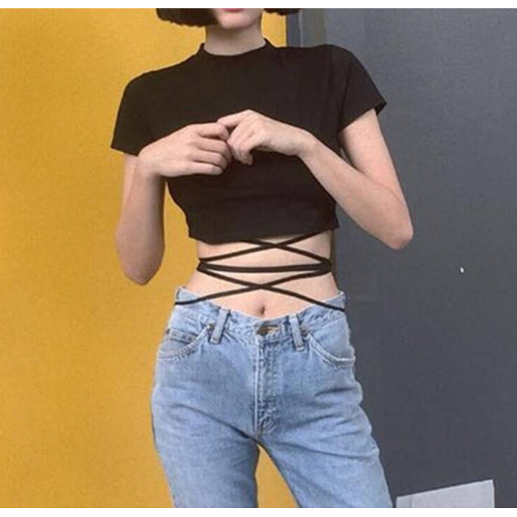 เสื้อครอป สายฝอ CN44