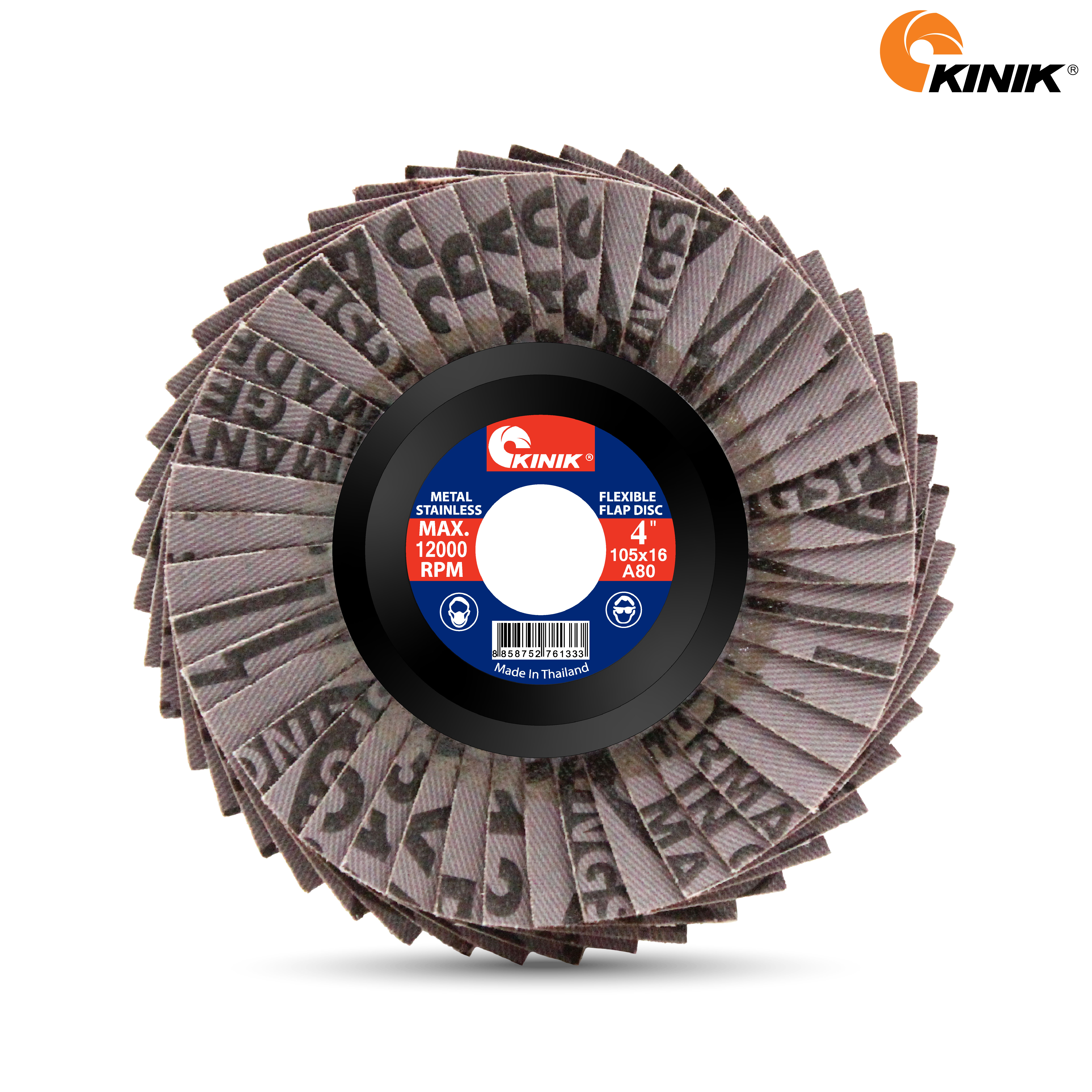 จานทรายเรียงซ้อน(อ่อน-ดำ) 310 KINIK A80 105x16 mm.