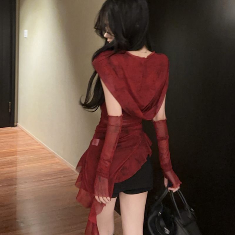 เสื้อฮู้ดแดง EDM สินค้าพร้อมส่งในไทย