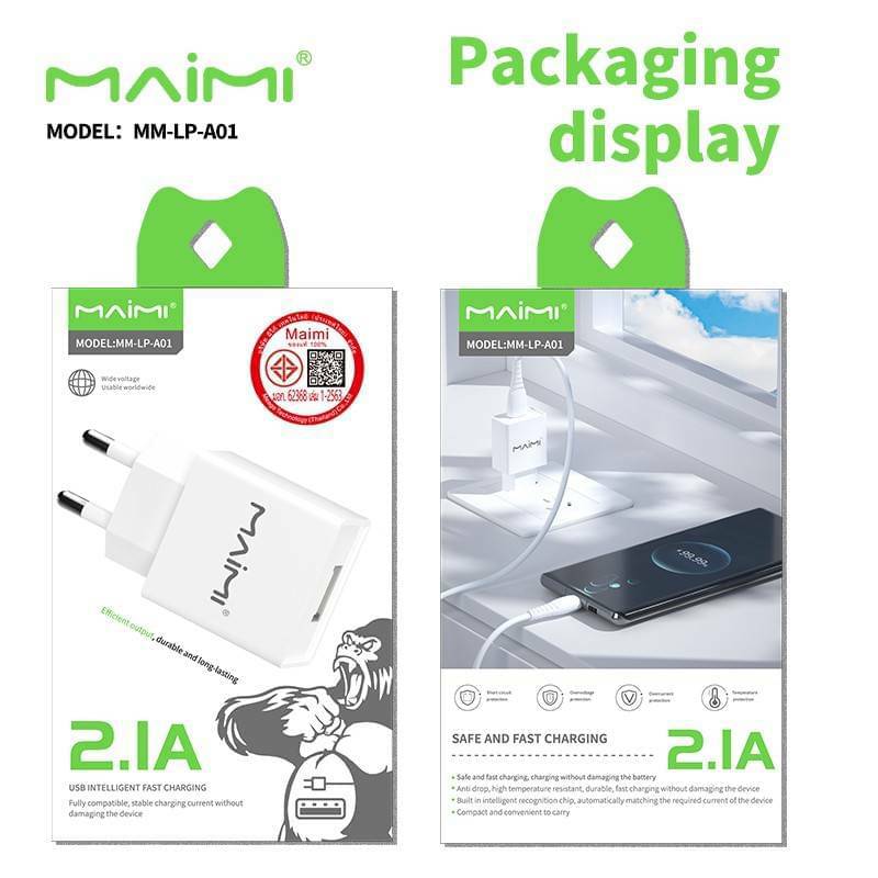 หัวชาร์จ MAIMI MM-LP-A01 2.1A (EU)