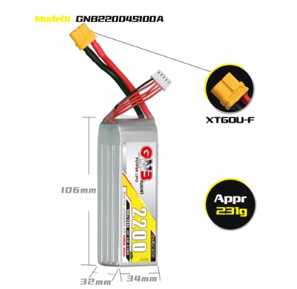 แบต GNB 4เซล 1200-6500mah HV XT30 XT60 XT90 แบตสำหรับ RC รถ เรือ เครื่องบิน โดรน หุ่นยนต์ มีให้เลือกหลายขนาดความจุ