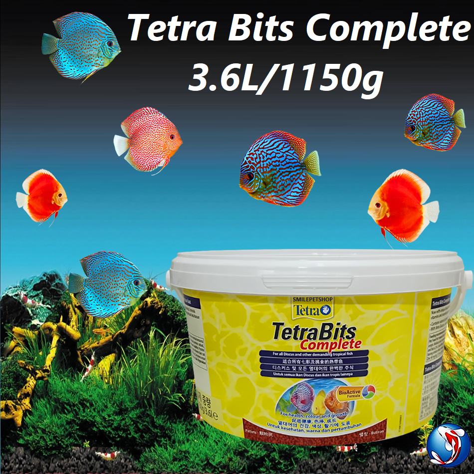 Tetra Bits Complete 3.6L/1150g.(อาหารปลาสวยงามจากเยอรมัน ชนิดเม็ดจมน้ำ เร่งสี เร่งโต ไม่ทำให้น้ำขุ่น)