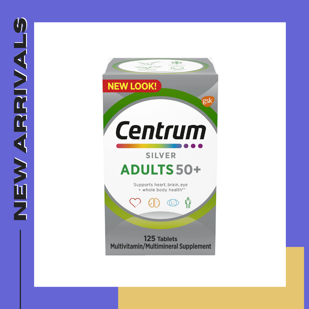 วิตามิน Centrum Silver Adults 50 Plus, อาหารเสริมวิตามินรวม, 125 เม็ด, สำหรับผู้ใหญ่