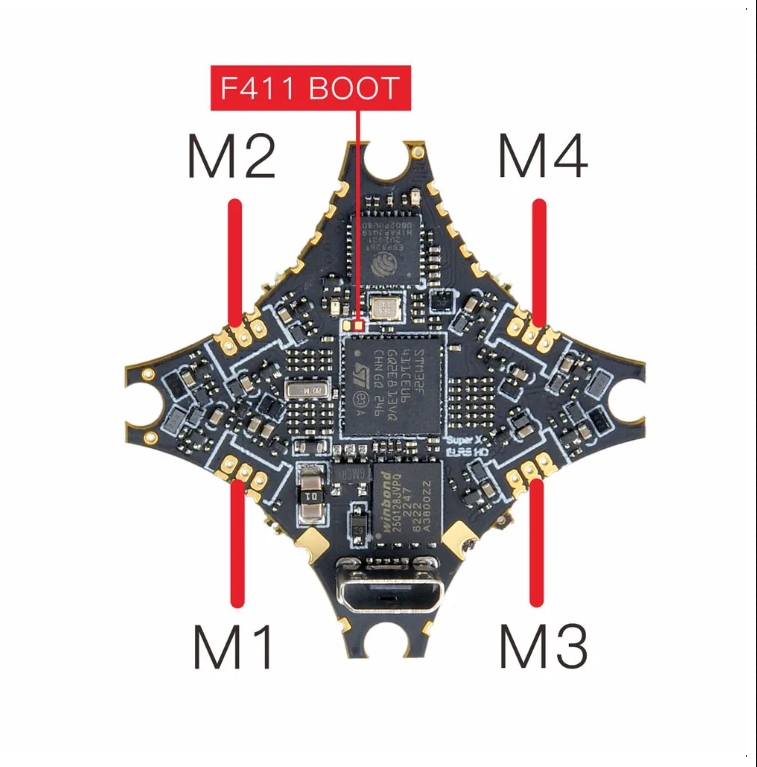 Happymodel SuperX HD ELRS 1-2S AIO 12A ESC ELRS V3 บอร์ดคอนโทรลโดรน รับแบต 1-2S