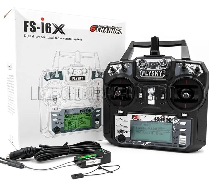 Flysky FS i6X 10CH 2.4GHz AFHDS RC Transmitter พร้อมรีซีฟ FS-iA6B หรือ FS-iA10B รีโมทใช้ดีบินไกล ราคาประหยัด ฟังชั่นครบๆ หน้าจอดิจิตอล