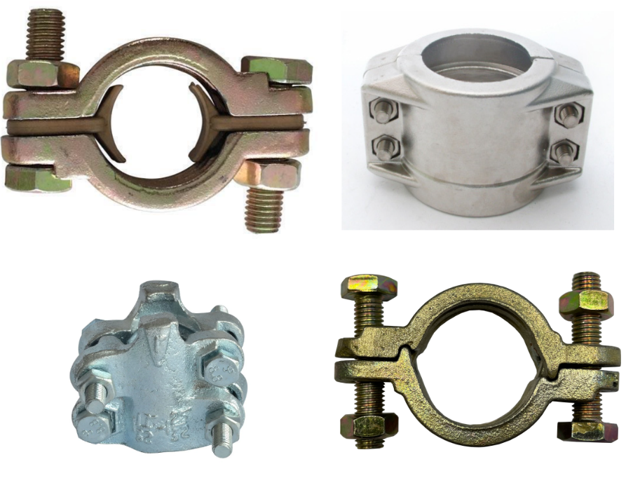 Aluminium DIN 2817 Safety Clamp DIN2817 Interlock Heavy 2 & 4 Bolt Clamp Carbon Steel Double Bolt Clamp