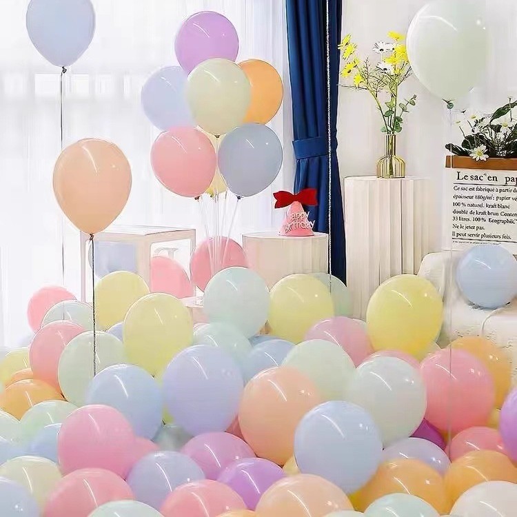 ลูกโป่ง สีเพาสเทล งานวันเกิด งานปาร์ตี้ 12 นิ้ว 100 ชิ้น