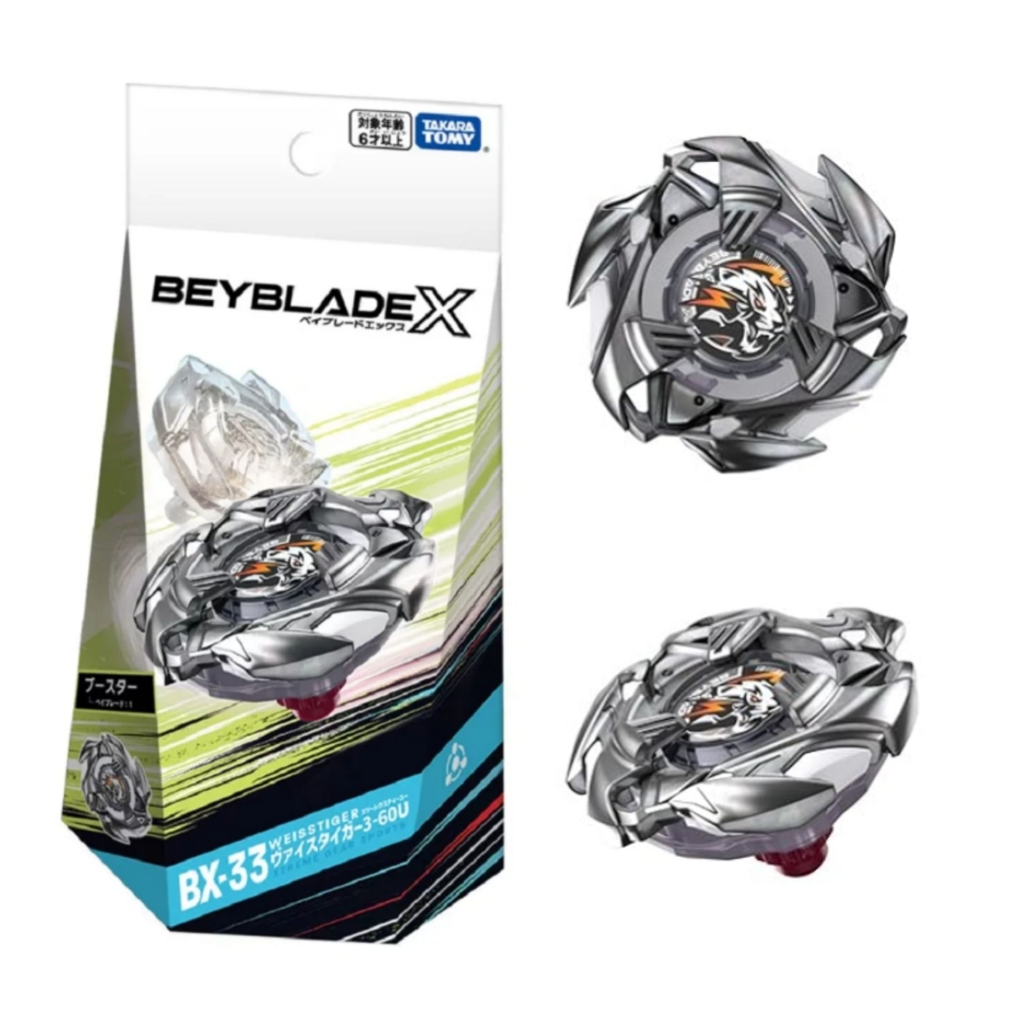 Takara Tomy ของแท้!! BEYBLADE X BX-33 Booster Weiss Tiger 3-60U