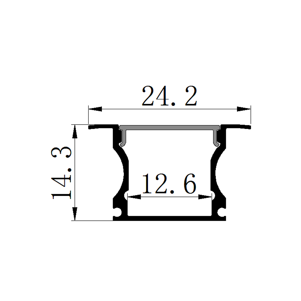 รางไฟเส้น อลูมิเนียม Track Aluminum Profile 1201