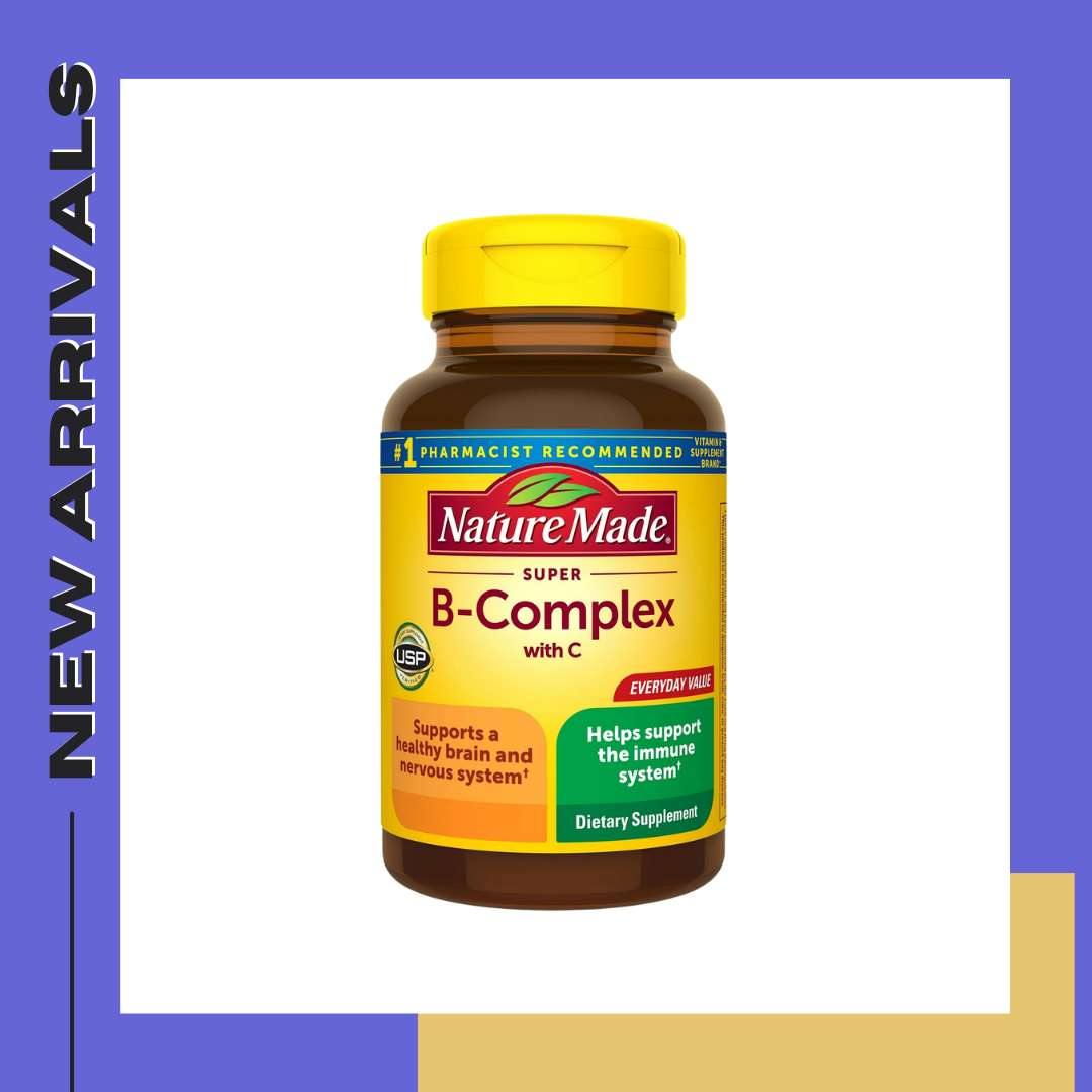 Nature Made Super B Complex with Vitamin C and Folic Acid Tablets, Dietary Supplement, 160 Count