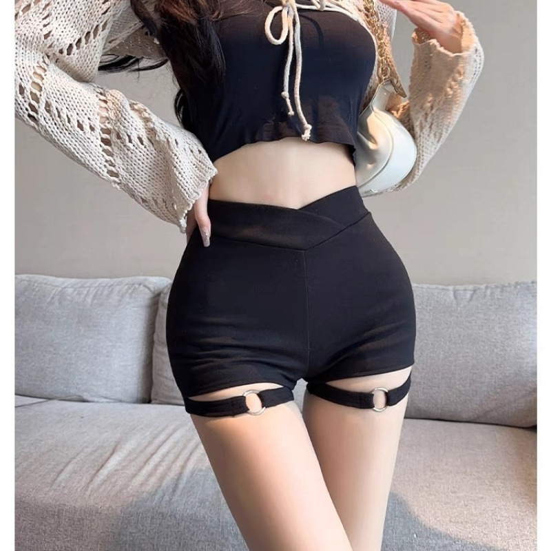 กางเกงขาสั้น เอวสูง สตรีท KT5233 พร้อมส่งในไทย