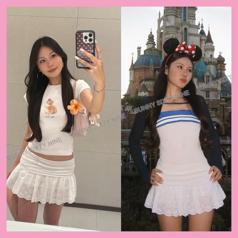 มินิกระโปรง ลูกไม้วินเทจ CN2775 พร้อมส่งในไทย