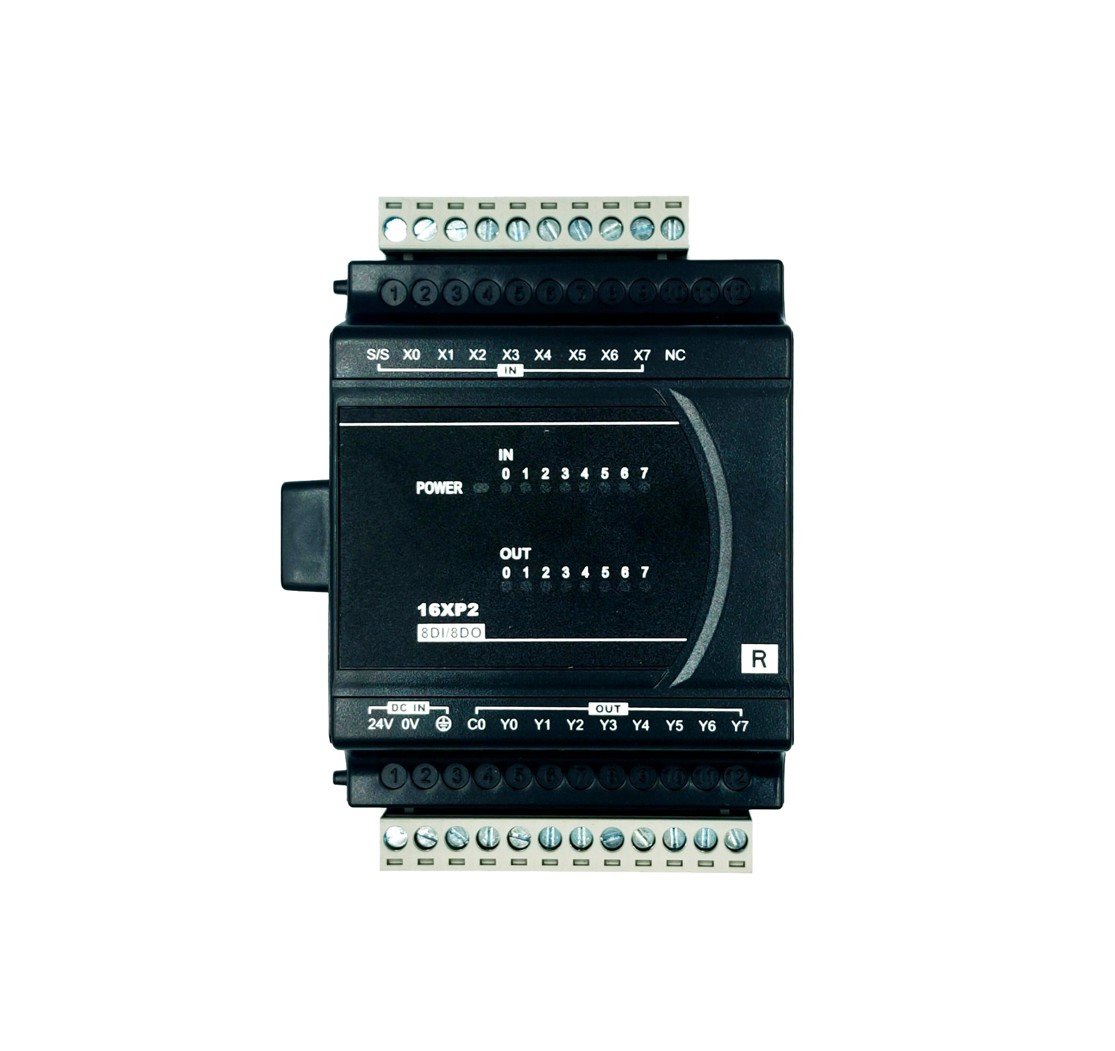 Delta PLC DVP16XP211R 8I8O Extension, 24VDC Power-In, Relay Output