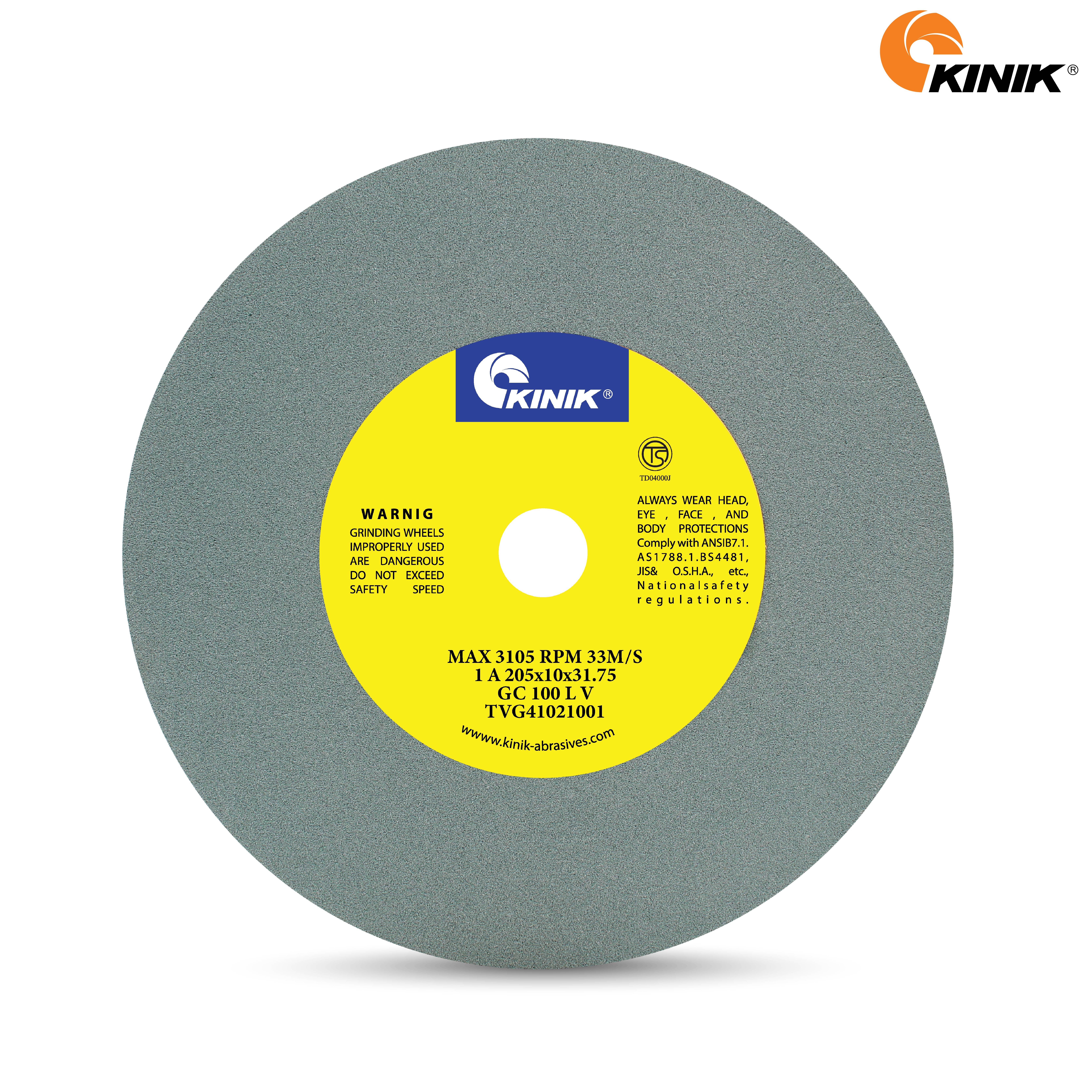 หินเจียร KINIK GC100LV1A 205x10x31.75 m.m.