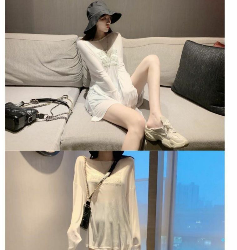 เสื้อบางซีทรู พิมพ์อักษร รหัส CN2328