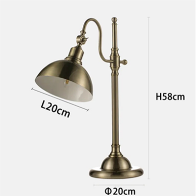 โคมไฟตั้งโต๊ะ Table lamp Steel in Gold lamp shade Adjustable E27