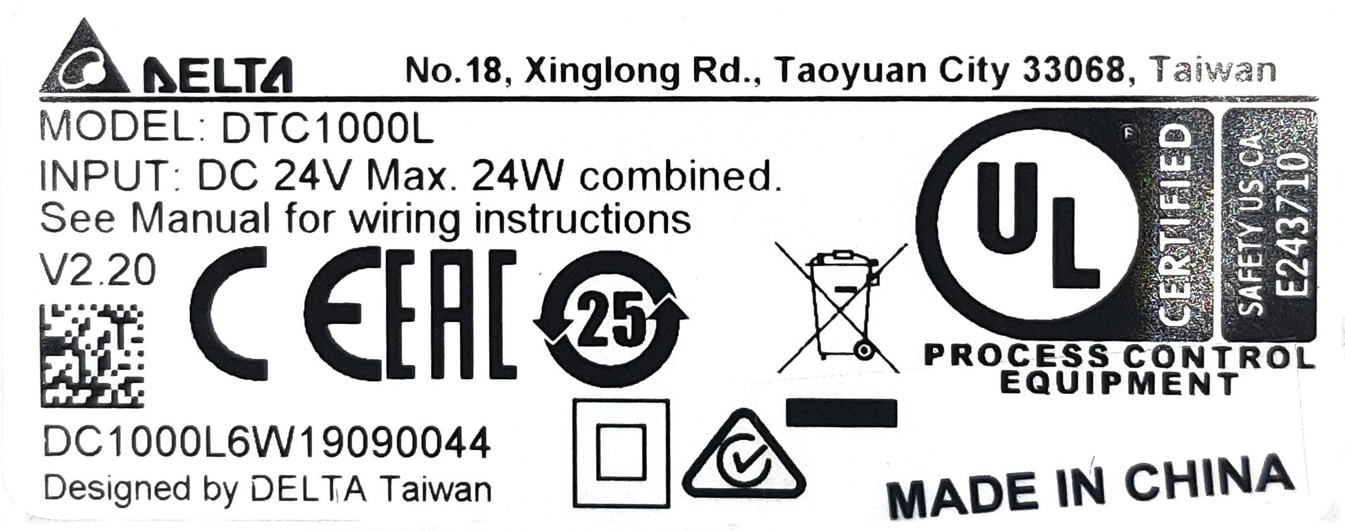 Delta Temperature Controller Series DTC1000L