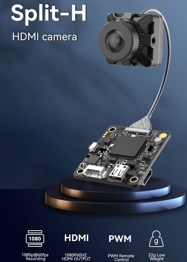 RunCam Split-H กล้องบันทึก HD ช่องออกเป็น HDMI ดูแบบเรียงไทม์ ได้