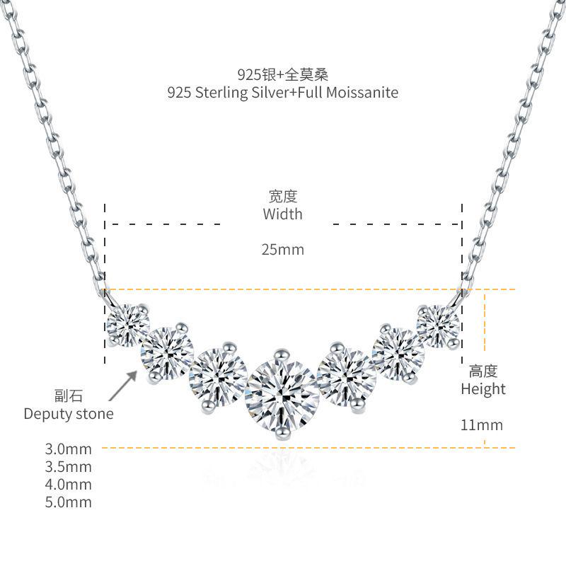 [สั่งผลิต] P3-0042 สร้อยคอเพชรโมซาไนท์ 0.5 กะรัต 40+5 CM.
