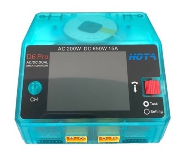 HOTA D6 Pro 325W 15A 1-6S Dual Channel AC/DC Smart Charger เครื่องชาร์จ แบตพร้อมกัน 2ก้อน 650w 15A ชาร์จไวเลส ชาร์จไฟบ้าน เสียบไฟบ้าน และ พาวเวอร์แยกได้ แรง ชาทเร็ว เต็มชัวร์