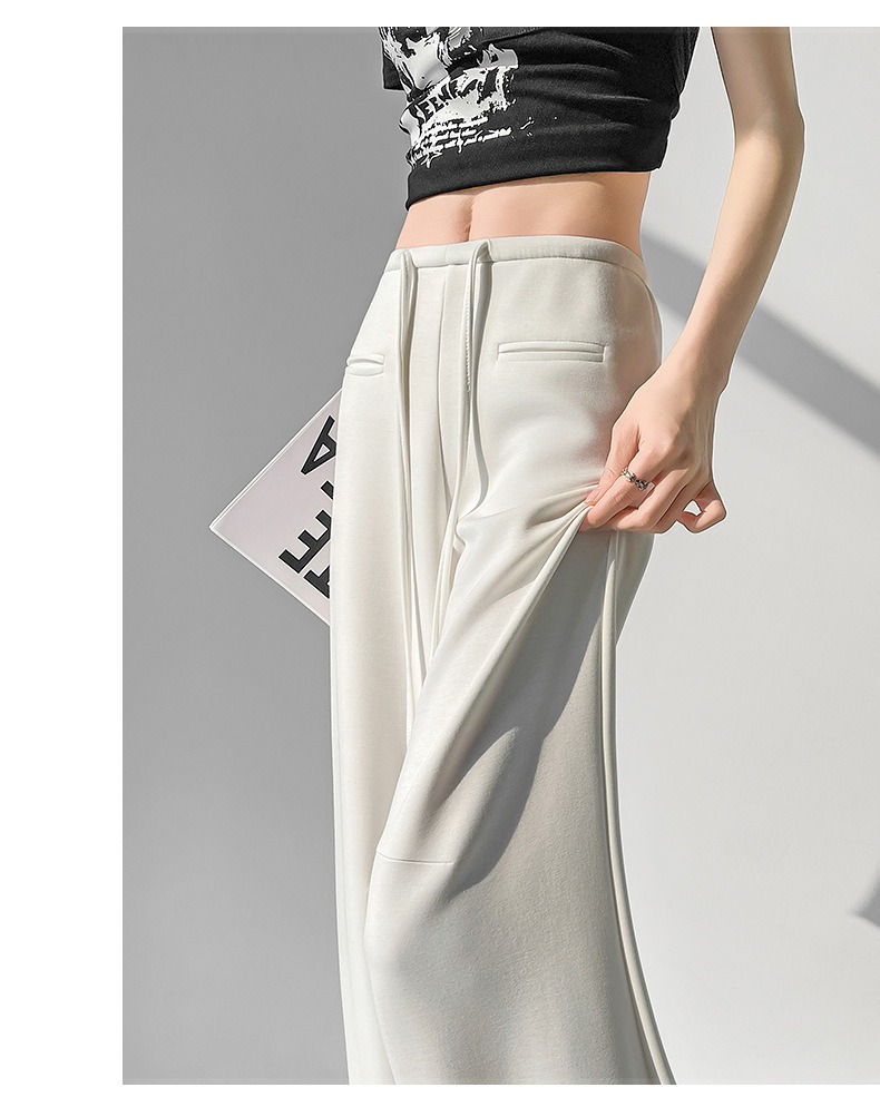 กางเกงขายาว สีขาวเบจ ทรงกระบอก พร้อมส่งในไทย