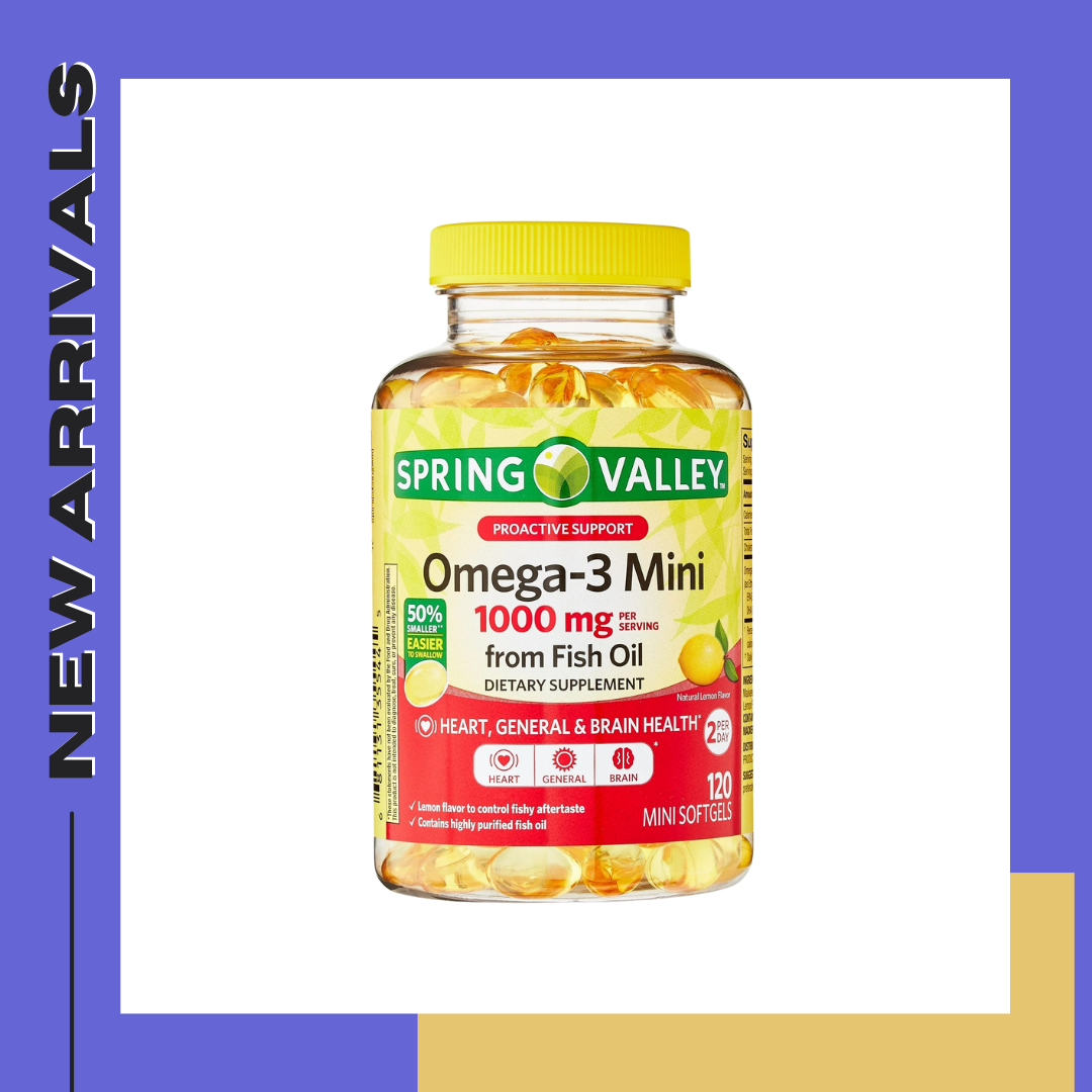 Spring Valley Proactive Support Omega-3 Mini from Fish Oil Dietary Supplement, 1000 mg, 120 Count