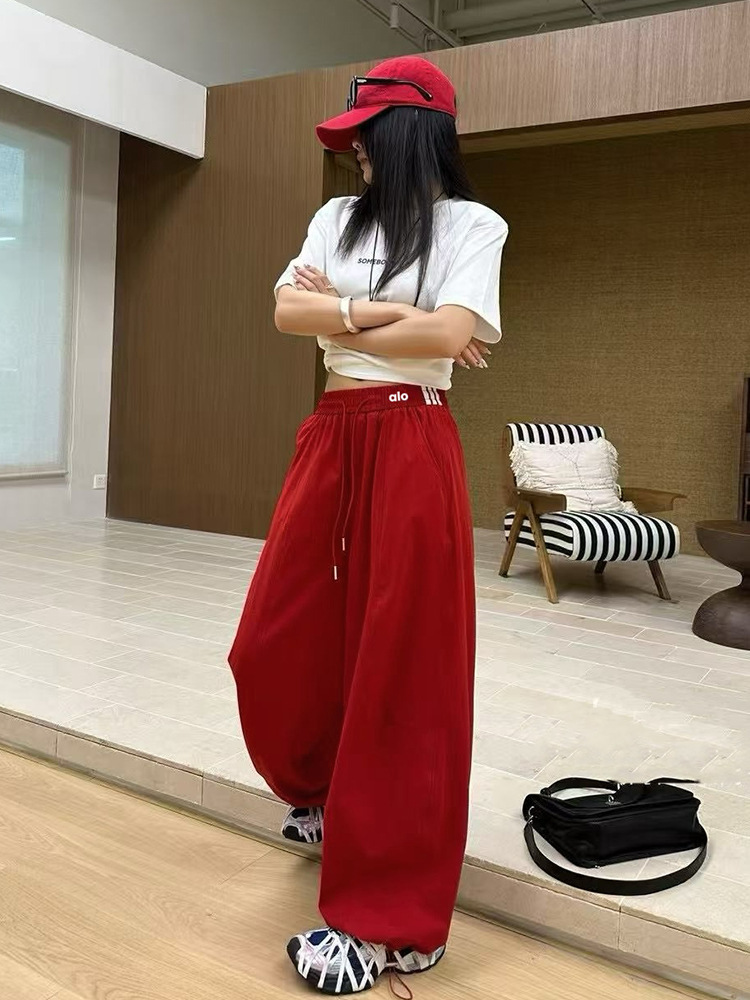 กางเกงวอร์ม street ขายาว ทรงกระบอก พร้อมส่งในไทย