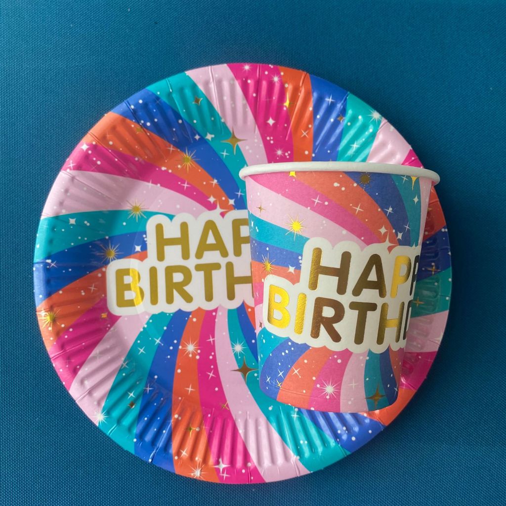 จาน แก้ว หลอด กระดาษ แฟนตาซีปาร์ตี้ วันเกิด ปีใหม่แพค 10 ใบ