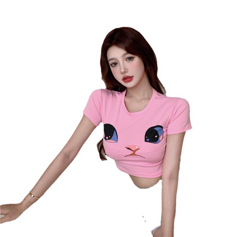 เสื้อครอป หน้าแมว CN6738