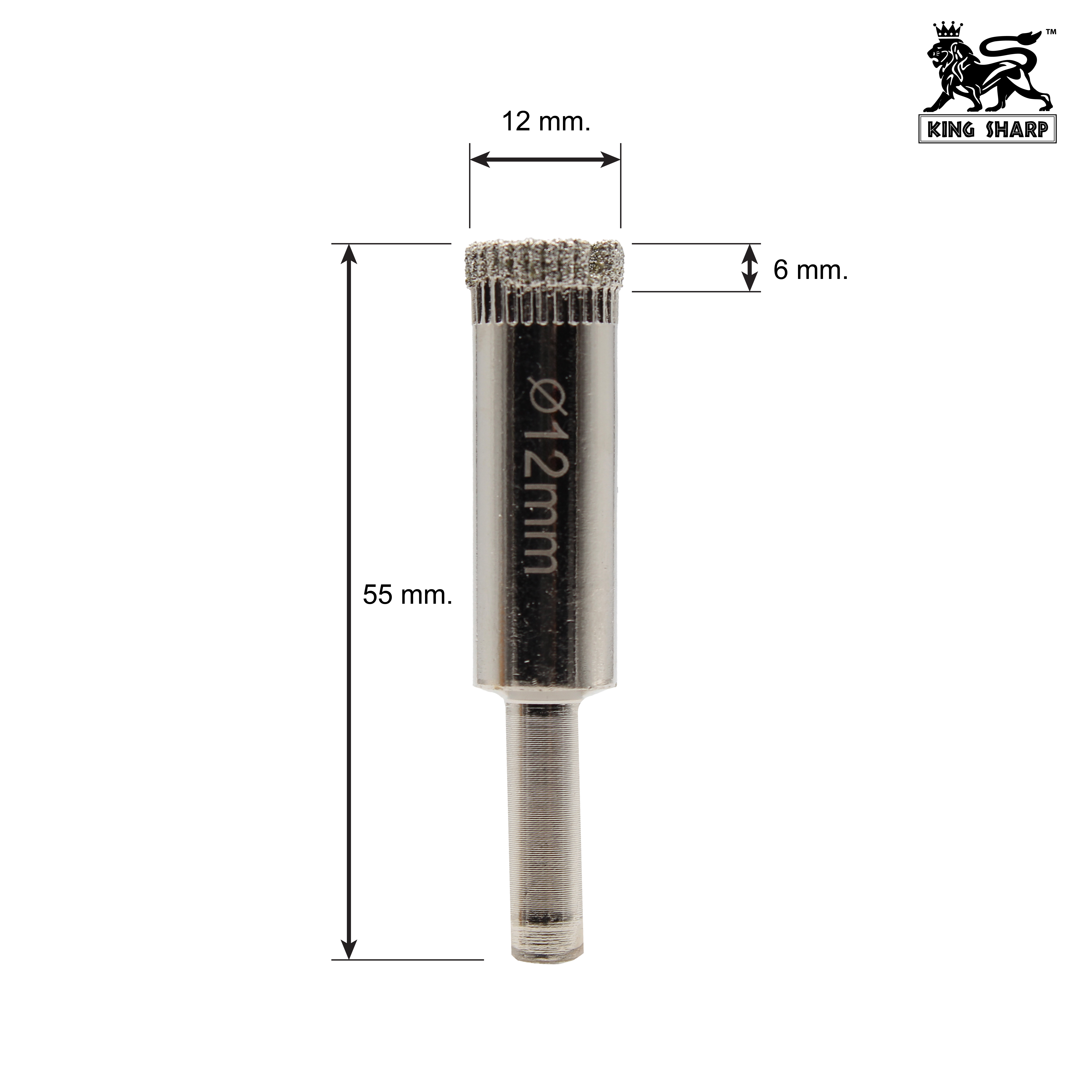 เพชรเจาะกระจก KINGSHARP (P) 12x55 mm.
