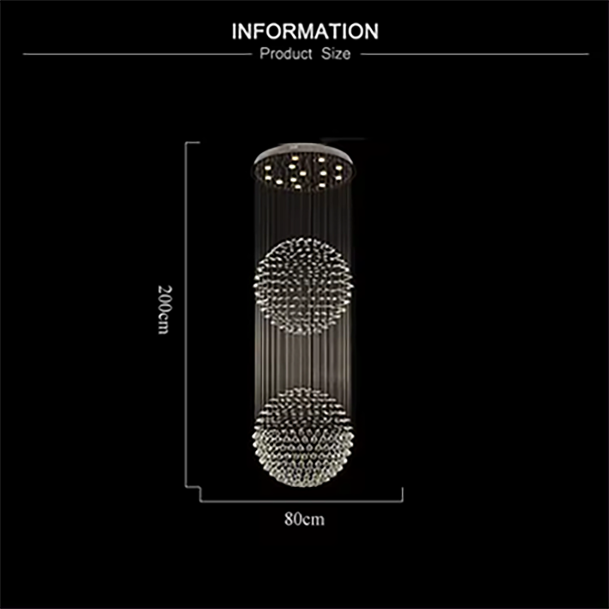 โคมไฟระย้า คริสตัล Chandelier Steel + Crystal LED GU10