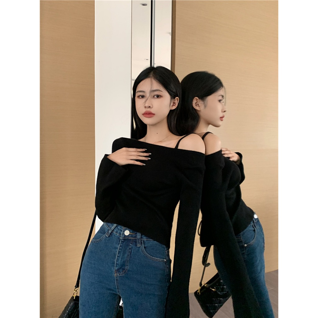 เสื้อไหมพรม แขนกระดิ่ง ดีเทลถักเสื้อ รหัส CN8591