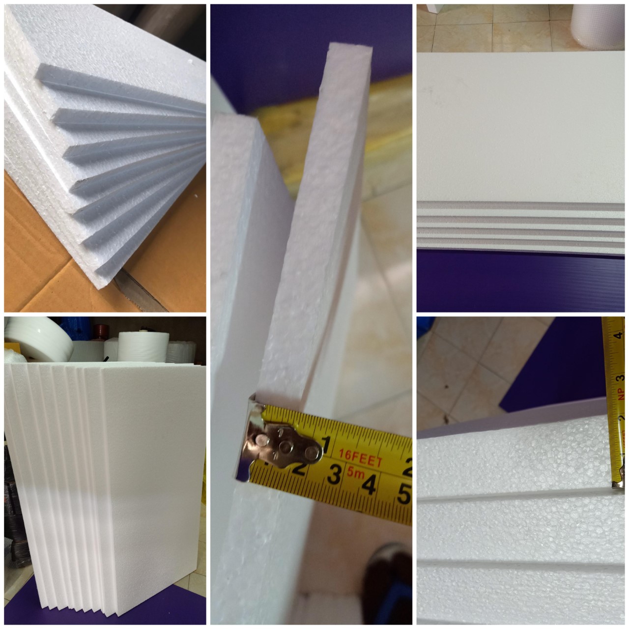 EPS FOAM,อีพีเอสโฟม 0.65 ปอนด์,โฟมแผ่นขนาด 60 x 120 cm หนา 1/2" ราคา 19 บาท/แผ่น บรรจุ 10 แผ่น/ห่อ