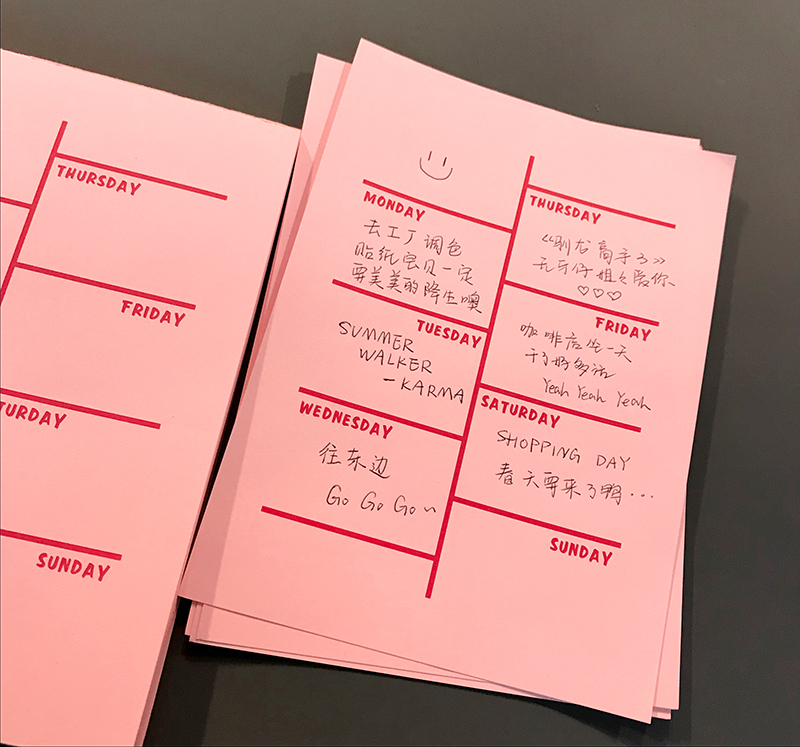 Pink Weekly (10 pieces / set)