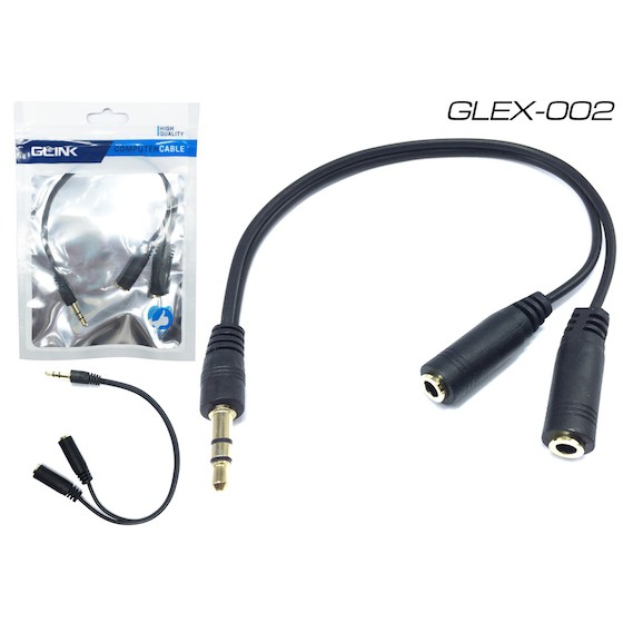 GLINK GLEX-002 (สำหรับหูฟังและไมค์ ) AUX3.5 ตัวเมีย2หัว