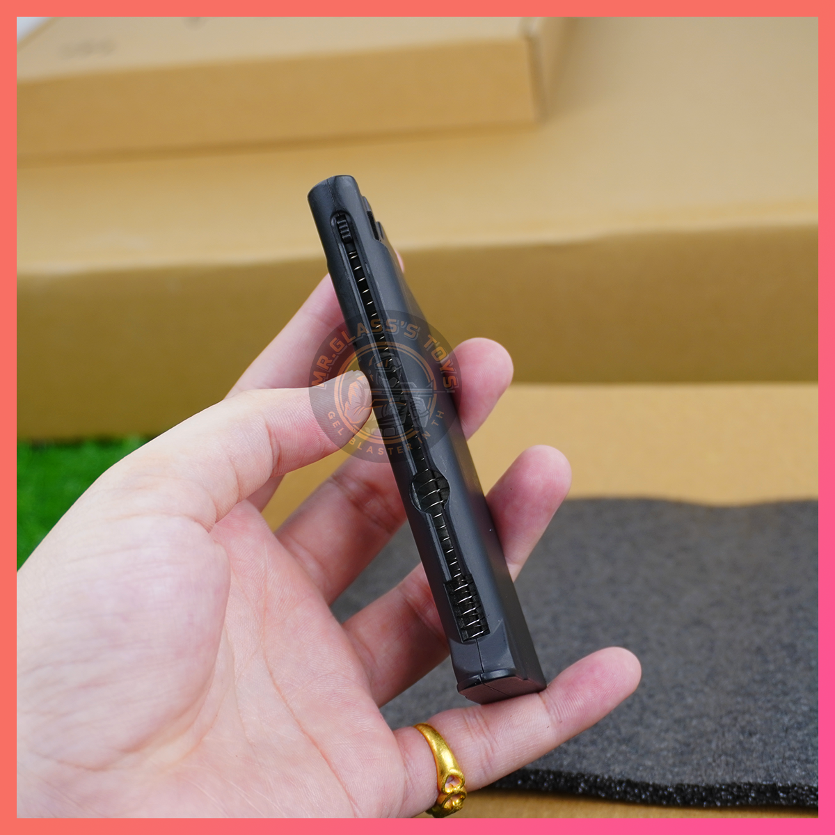 (60B)M1911 Kimber สีดำ(แม็กกาซีน,สไลด์,ปะกับปืนเป็นโลหะ) ปืนเจล ชักยิงทีละนัด