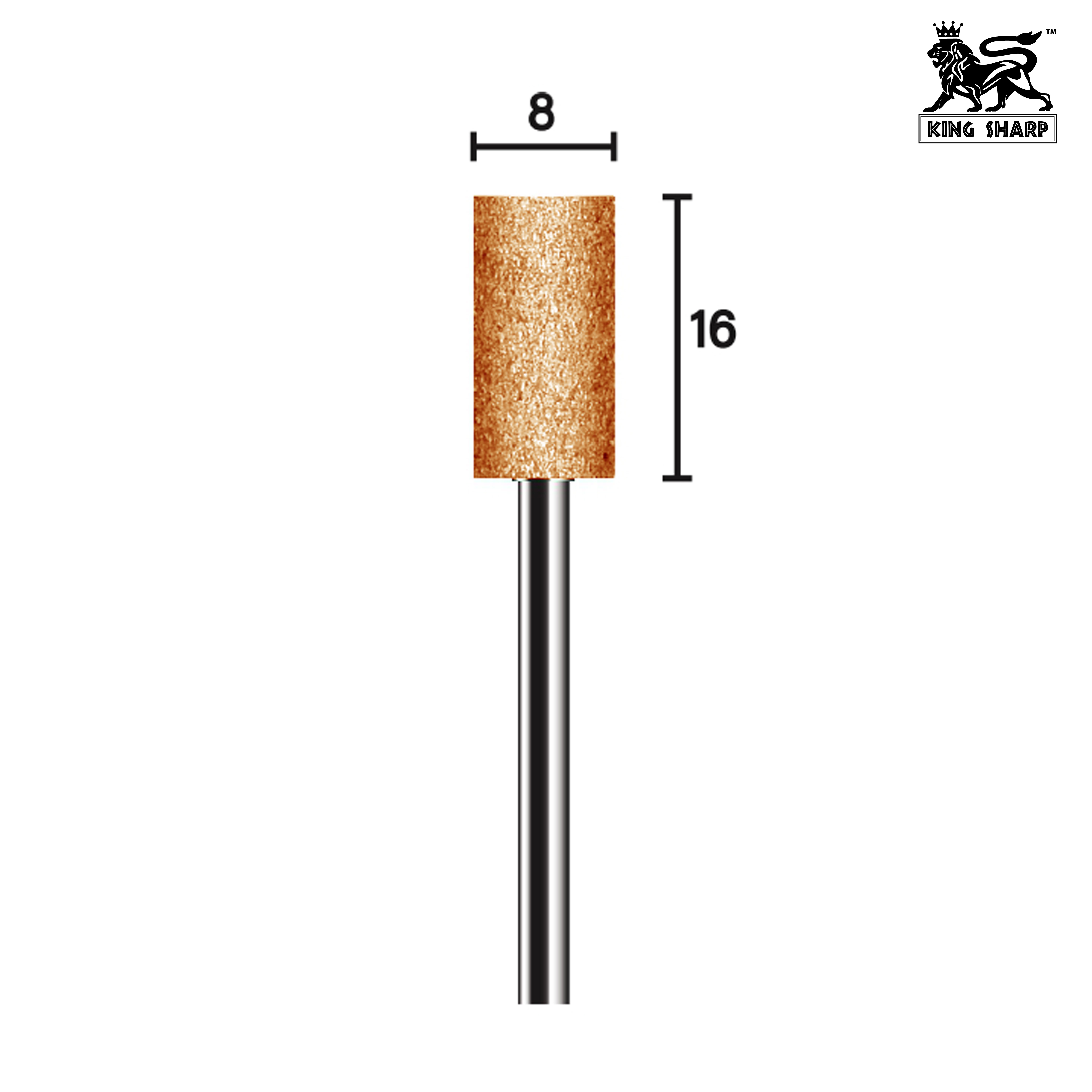 หินเจียรมีแกน KINGSHARP WS182 38A80QV40 8x16x3 mm.