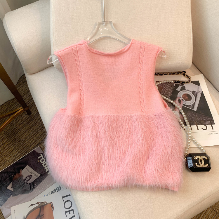 เสื้อไหมพรม สีชมพู รหัส A304