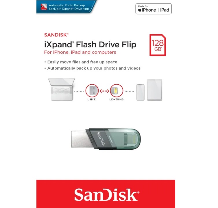 SanDisk Ixpand Flash Drive Flip 128GB (SDIX90N)