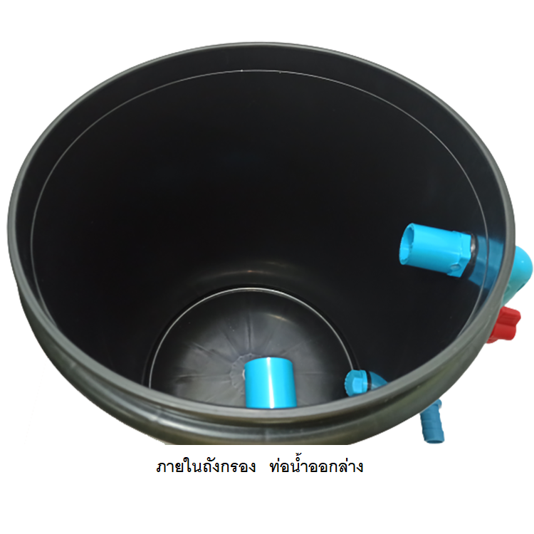 ถังกรอง 10 ลิตร พร้อมวัสดุกรอง(สำหรับบ่อปลา ช่วยกรองน้ำให้ใสสะอาด ยืดอายุการถ่ายน้ำ)