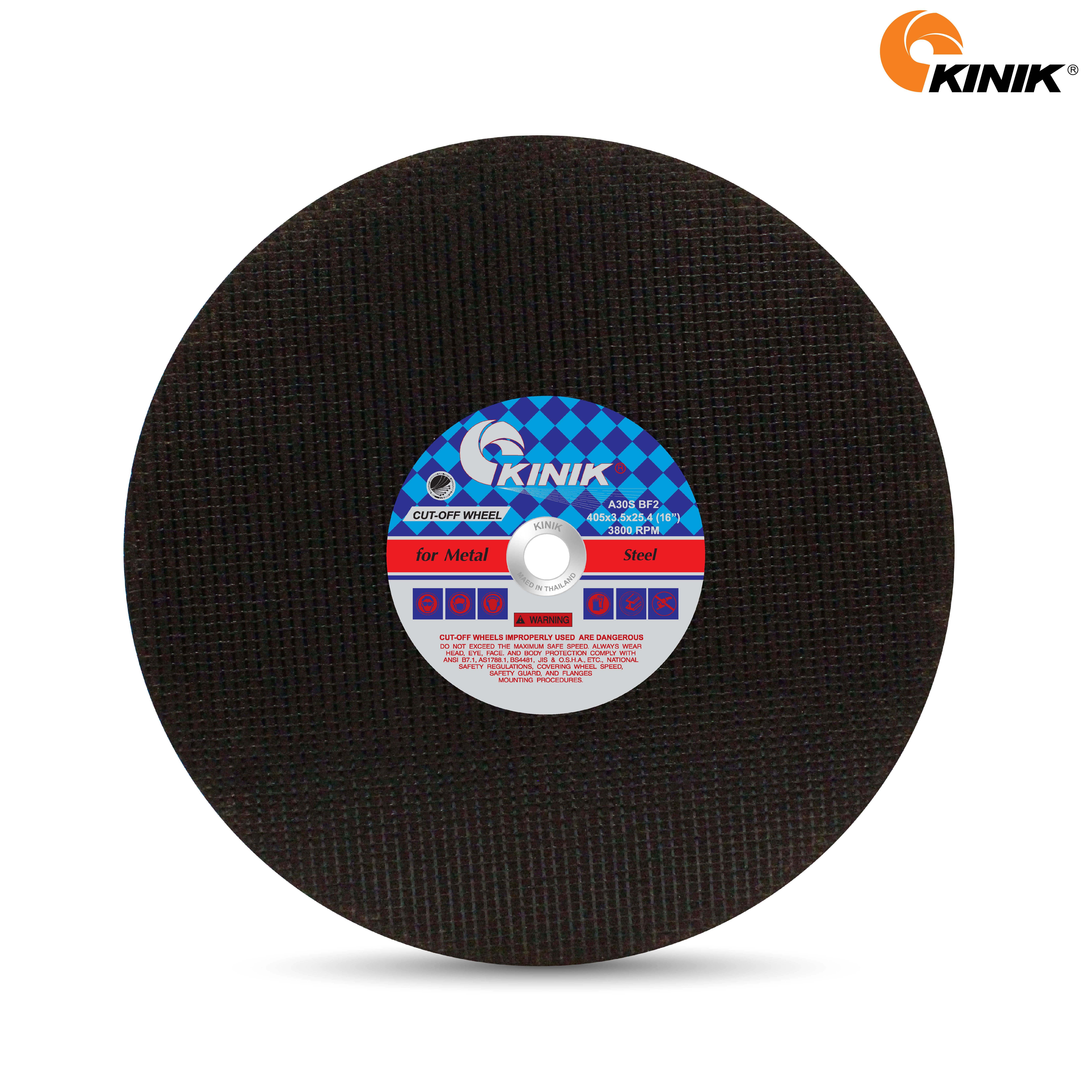 แผ่นตัดเหล็ก KINIK A30SBF2 405x3.5x25.4 mm.