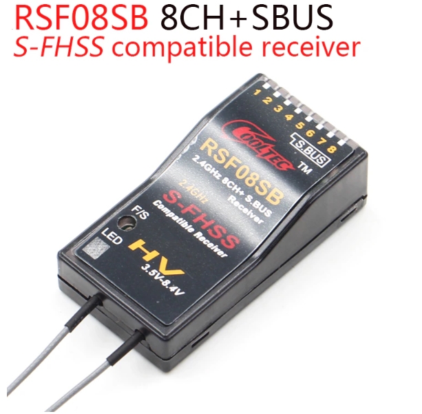 CoolTec RSF08SB 8CH Receiver for Futaba S-FHSS SBUS 14SG 10J 8J 6J 4GRS 4PX TX16S TX12 Transmitter