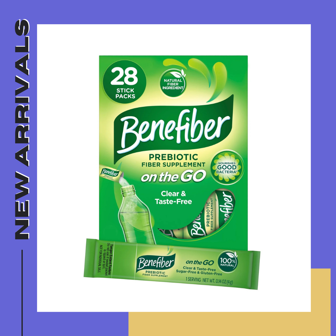ไฟเบอร์ 28ซอง Benefiber On the Go Prebiotic Fiber Supplement Powder for Digestive Health, Daily Fiber, Unflavored - 28 Sticks