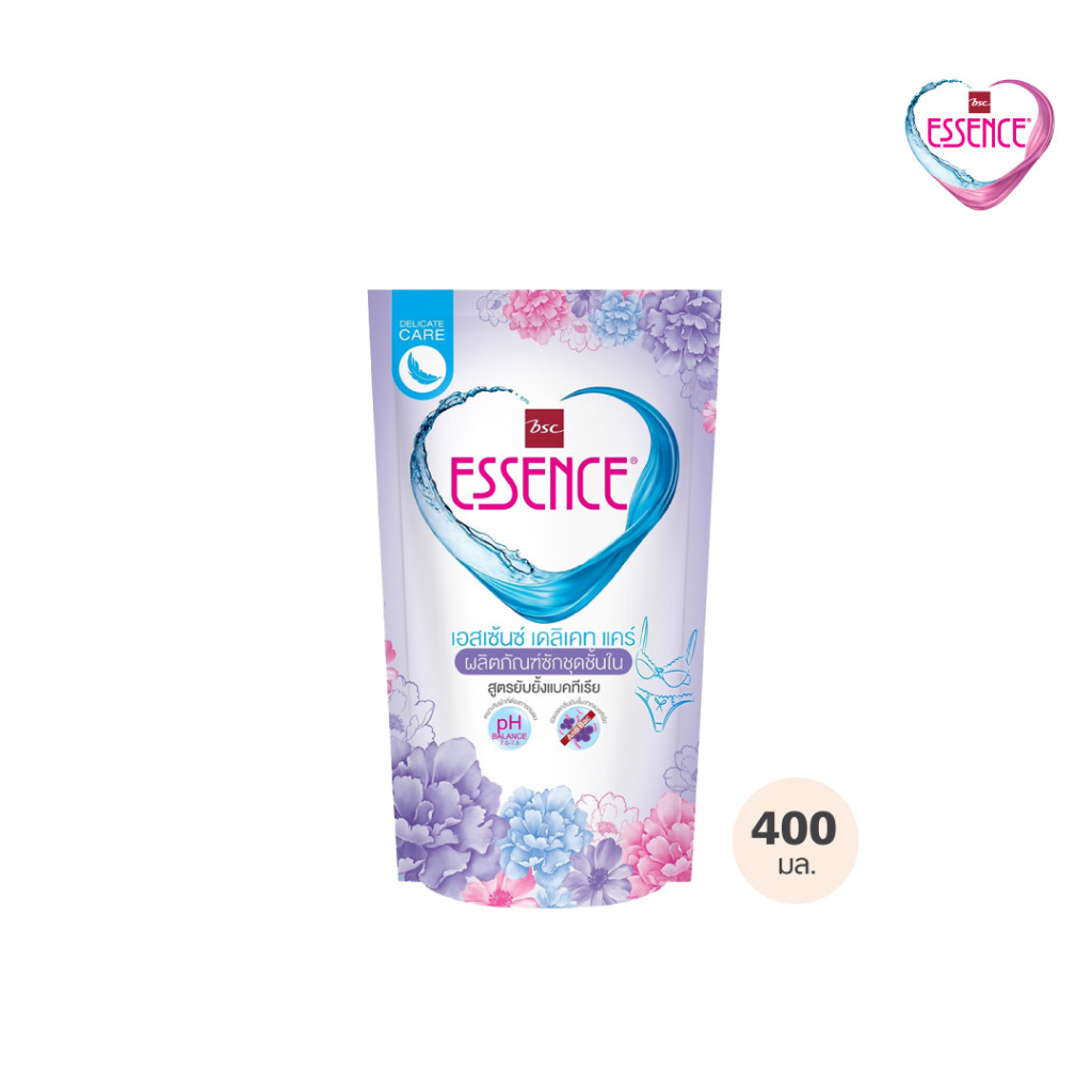 8850002852563 ESSENCE น้ำยาซักชุดชั้นใน สูตรยับยั้งแบคทีเรีย 400ML.