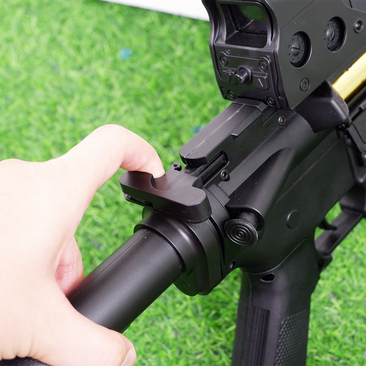 (31)M4A1 สีดำล้วน 260FPS ปืนเจลไฟฟ้า ของเล่น ยิงรัวได้อย่างเดียว