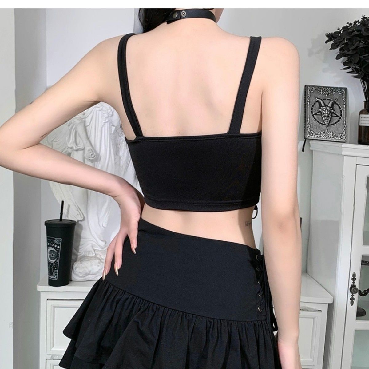 เสื้อครอป สายเดี่ยว สไตล์เกาหลี พร้อมส่ง CN2035