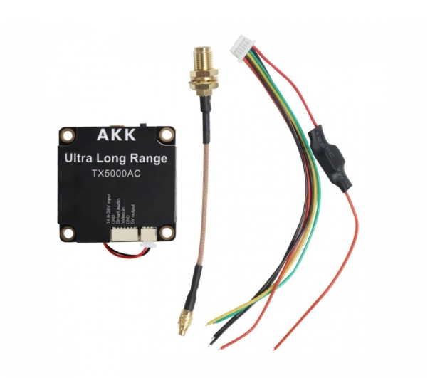 AKK TX5000AC Ultra Long Range All Channels Version 5W 4.9G-6G Ultra Wide Band 96CH VTX สำหรับโดรน โดรนเกษตร