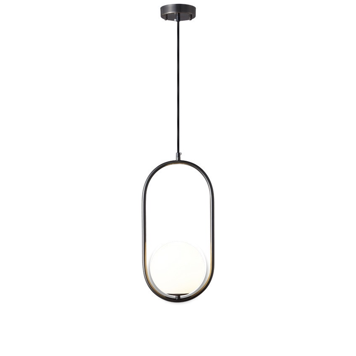 โคมไฟแขวนเพดาน Pendant Lamp All copper glass, Black Color LED E14